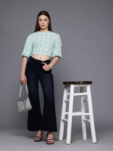 Freehand by The Indian Garage Co Women Fitted Textured Regular Top