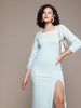 Freehand Women Fit and Flare Textured Midi Dress
