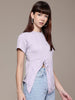 Freehand by The Indian Garage Co Women Regular Fit  Textured Knotted Top