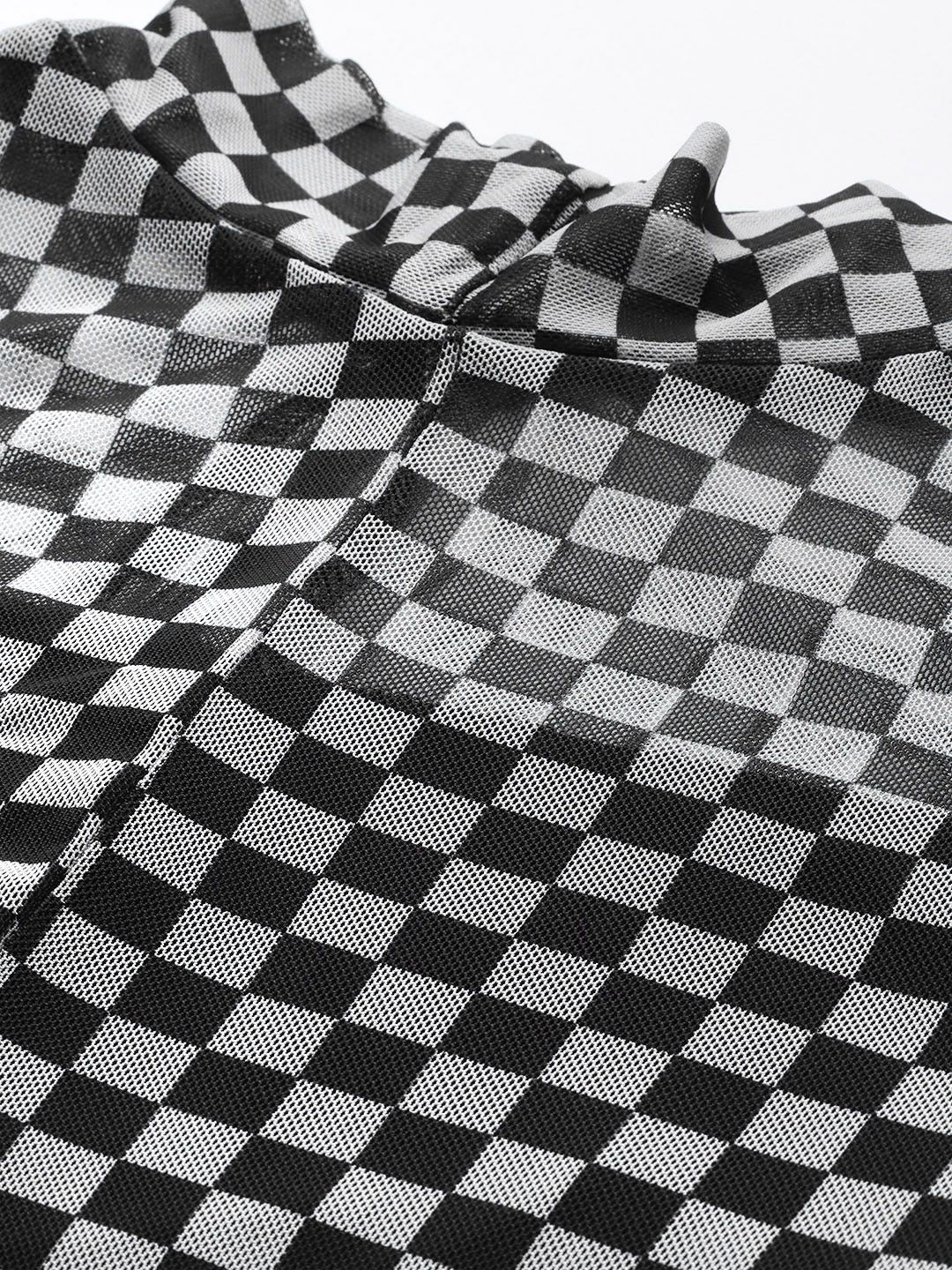Freehand by The Indian Garage Co Women Fitted Checked Party Regular Top