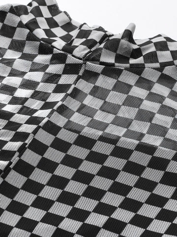 Freehand by The Indian Garage Co Women Fitted Checked Party Regular Top