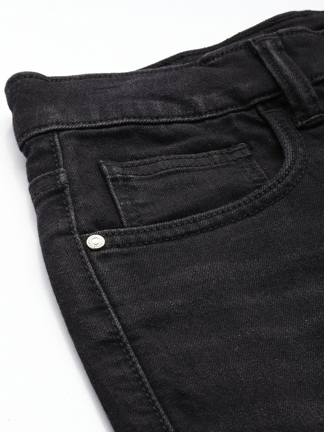 Men's Black Straight Fit Casual Jeans