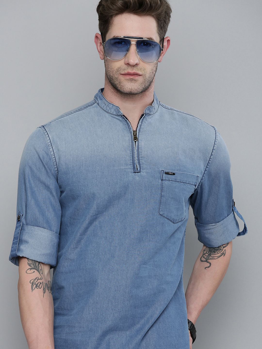 Men's Denim Kurta