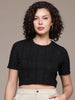 Freehand by The Indian Garage Co Women Regular Fit Textured Crop Top