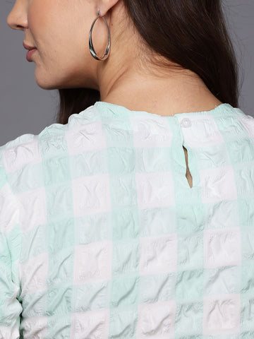 Freehand by The Indian Garage Co Women Fitted Textured Asymmetric Top