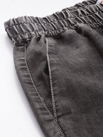 Men's Grey Solid Boxy Fit Utility Coordinates