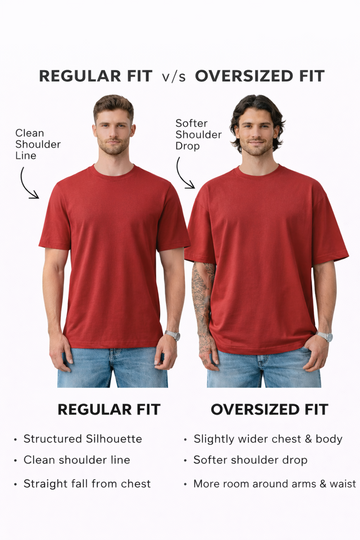 Men's Blue Oversized Fit Textured Flat Knit Crew Neck T-Shirt