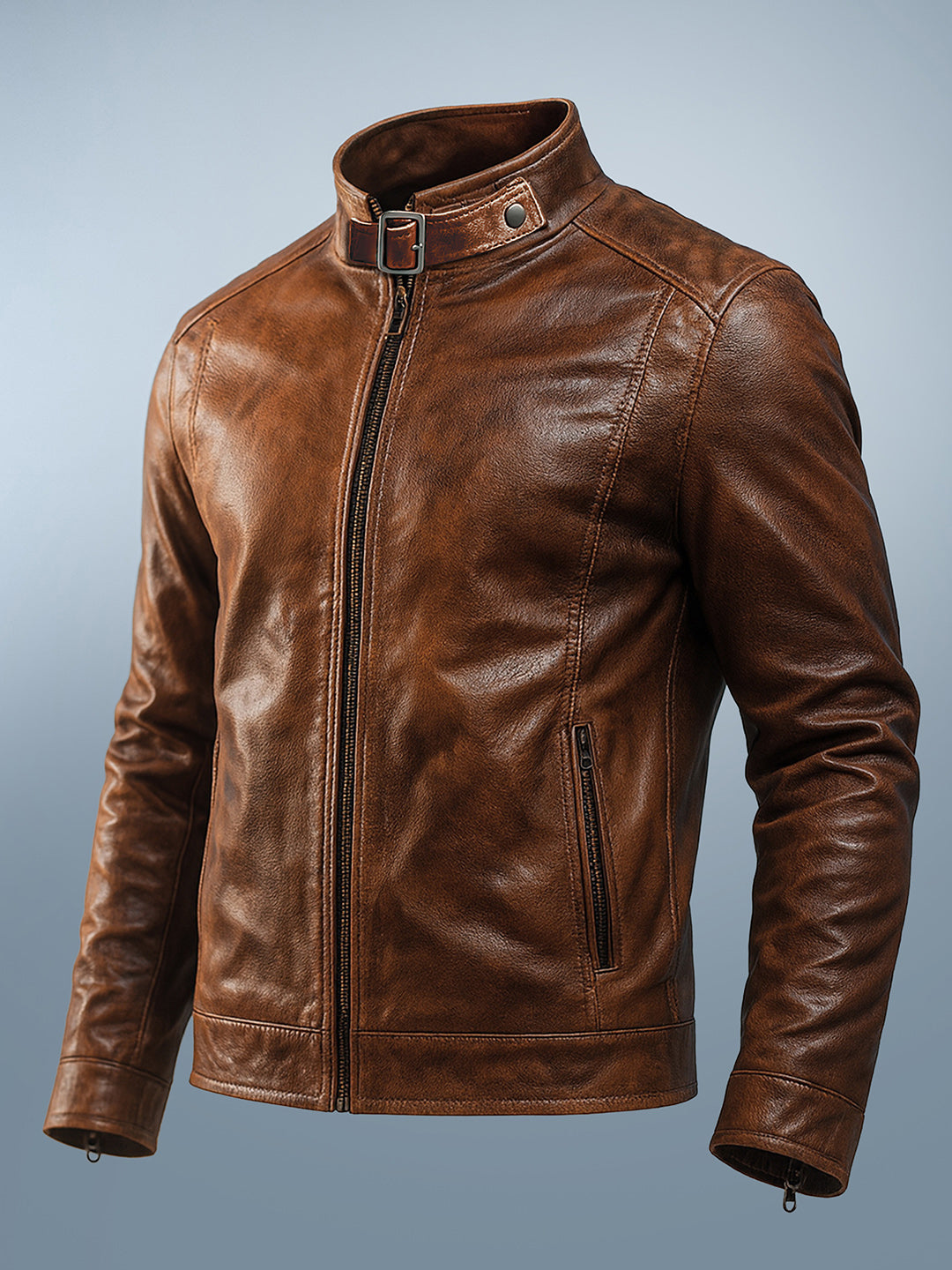 Men's Brown Slim Fit Solid Casual Jacket