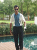 Men's White Oversized Fit Textured Flat Knit Polo Collar T-Shirt