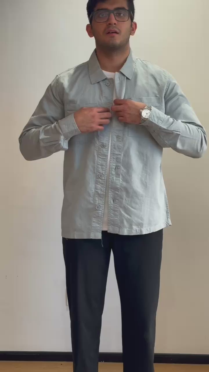 Men's Grey Oversized Fit Solid Casual Shirt