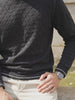 Men's Black Relaxed Fit Textured Casual T-Shirts
