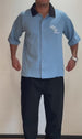 Men's Blue Boxy Fit Embroided Casual Shirt