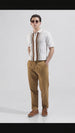 Men's White Slim Fit Colourblocked Flat Knit T-Shirt