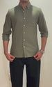 Men's Green Regular Fit Solid Casual Shirt