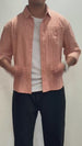 Men's Pink Oversized Fit Textured Casual Shirts