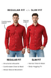 Men's Rust Slim Fit Solid Casual Shirts