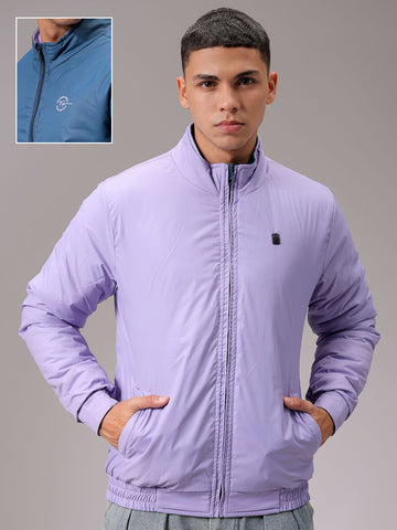 Men's Lavender Slim Fit Solid Jacket
