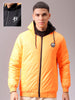 Men's Slim Fit Back Print Reversible Hooded Puffer Jacket
