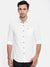 Men's Slim Fit White Cotton Solid Long Sleeves Shirt
