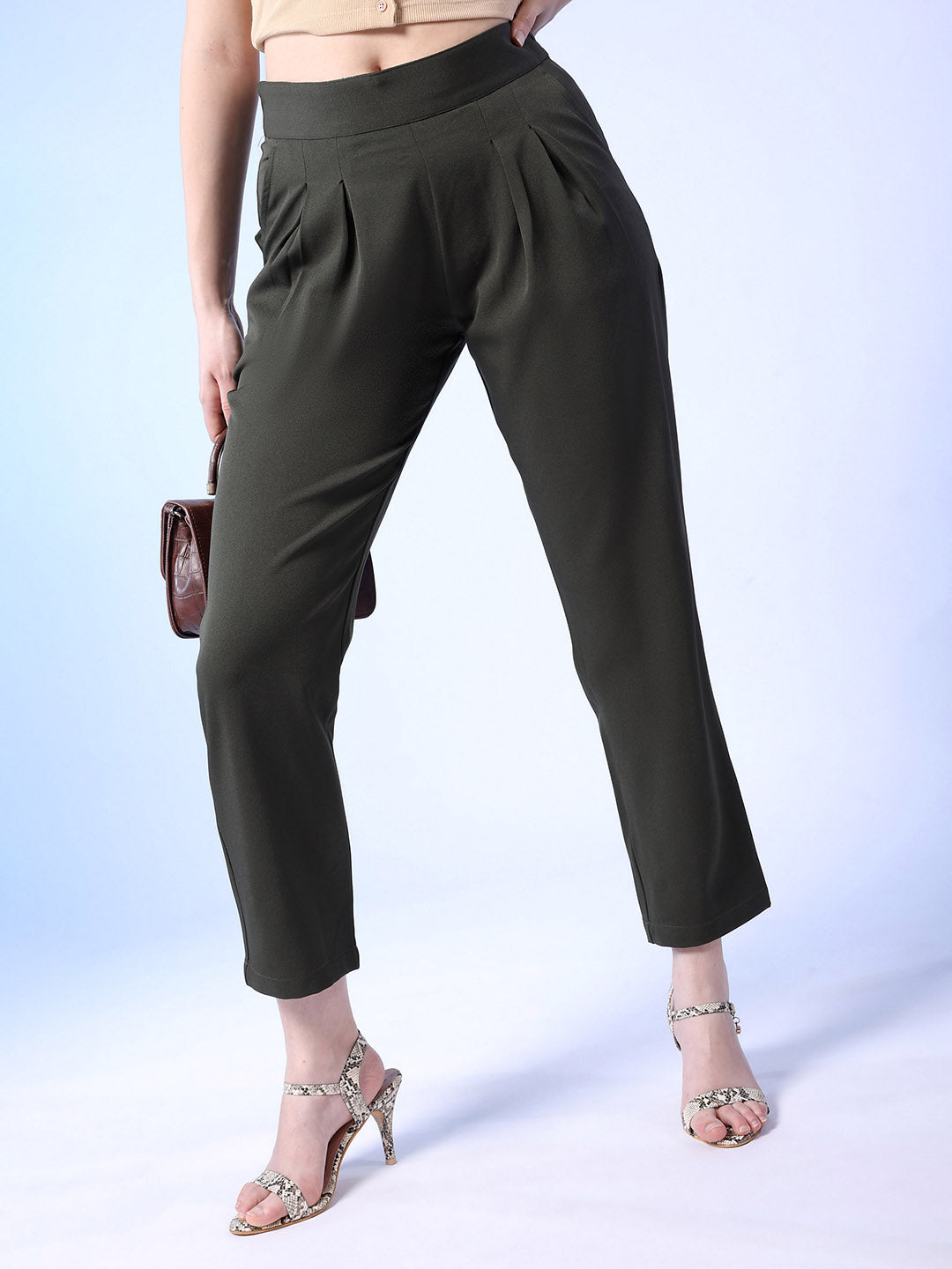 Shop Women Solid Trousers Online.