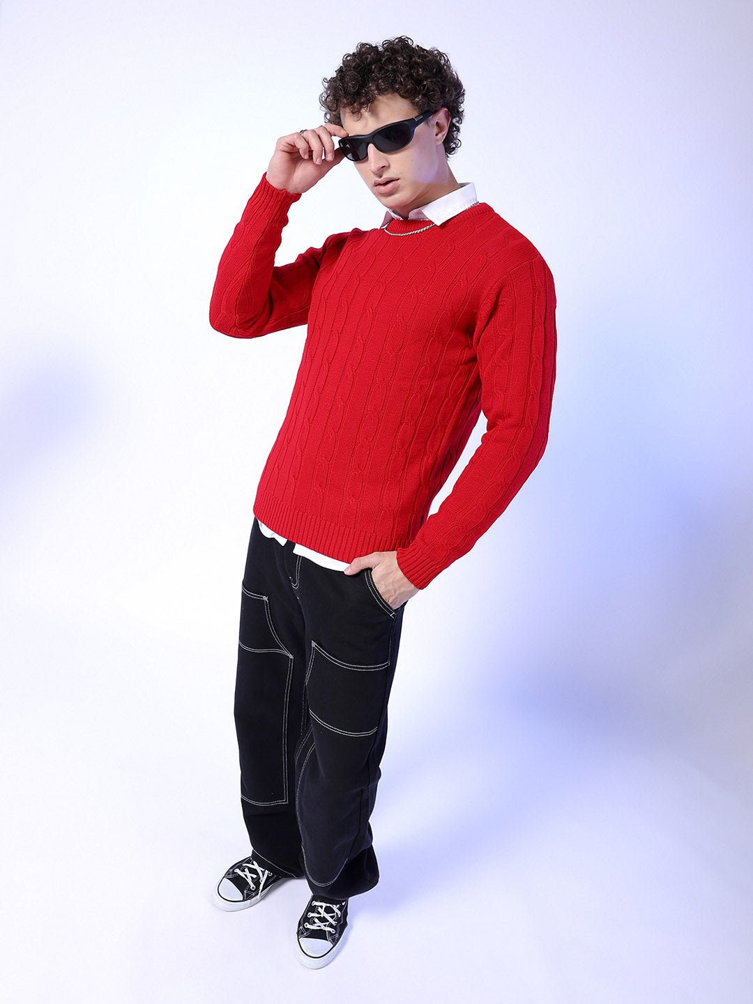 Shop Men Self Design Sweaters Online.