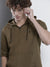Men's Cotton Olive Solid Slim Fit Long Sleeves Shirt