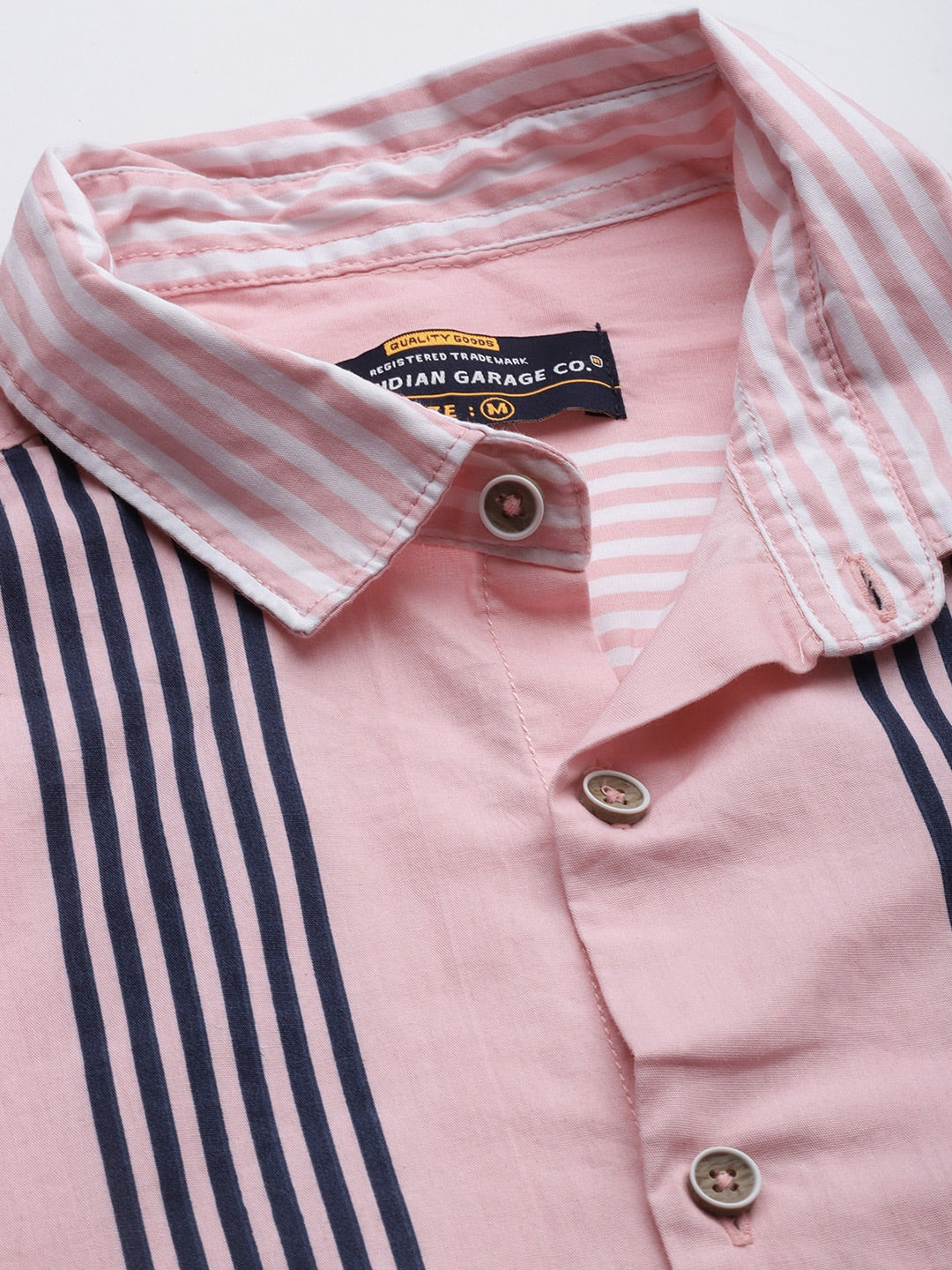 Shop Men Striped Pink Shirt Online.