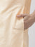 Men's Slim Fit Yellow Cotton Gingham Checks Long Sleeves Kurta