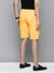 Men's Cotton Yellow Solid Slim Fit Shorts