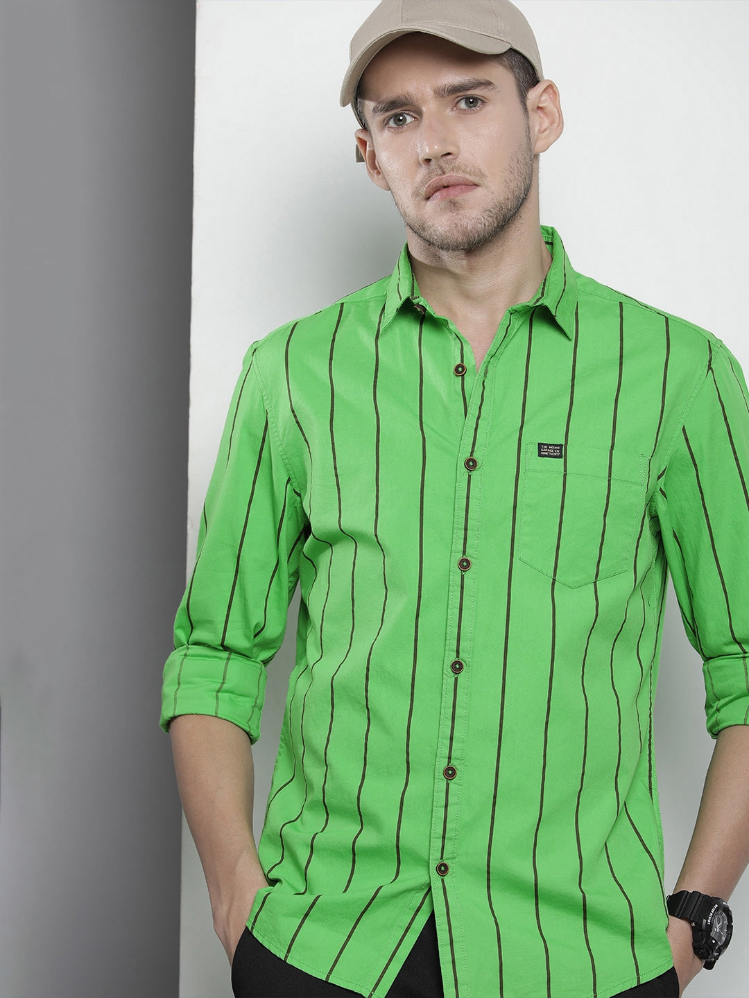 Shop Men Casual Striped Shirt Online.