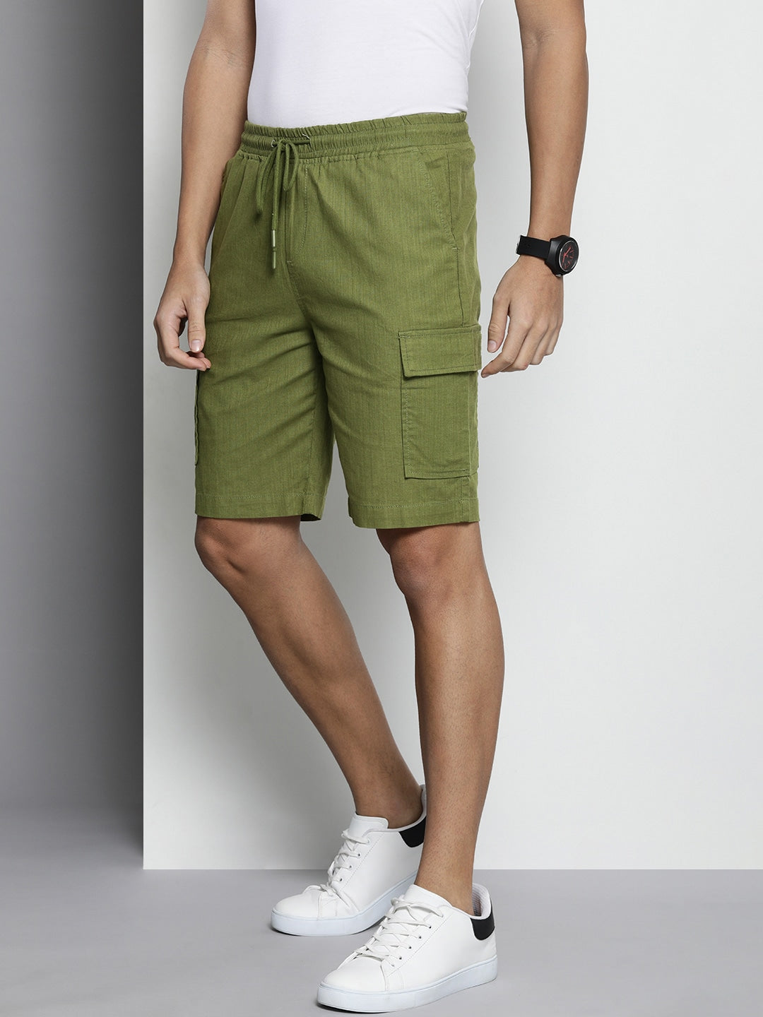 Shop Men Linen Cargo Shorts Online.