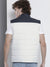 Men's Polyester White Colourblocked Slim Fit Sleeveless Jackets