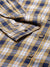 Men's Cotton Yellow Checkered Slim Fit Long Sleeves Shirt