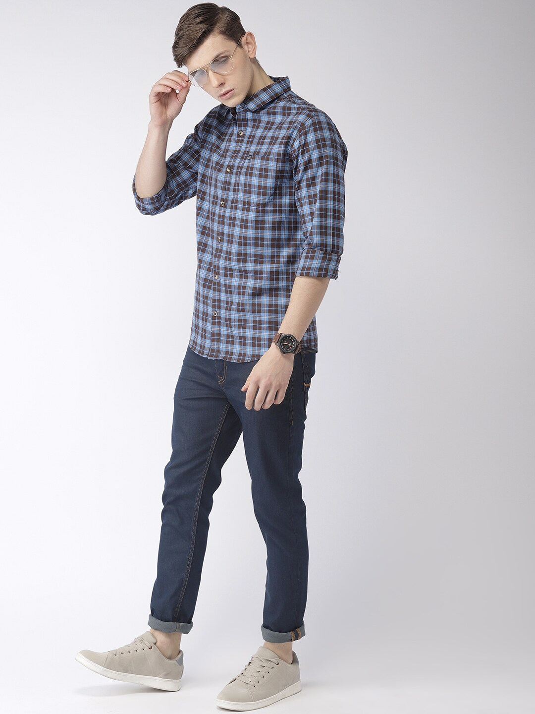 Shop Men Checked Casual Shirts Online.