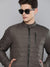 Men's Polyester Charcoal Solid Slim Fit Long Sleeves Jackets