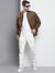 Men's White Printed Slim Fit Stretchable Jeans