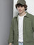 Men's Cotton Green Solid Slim Fit Long Sleeves Jackets