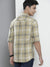 Men's Cotton Green Checkered Slim Fit Long Sleeves Shirt