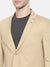 Men's Slim Fit Beige Cotton Solid Long Sleeves Blazer