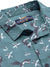 Men's Cotton Blue Tropical Slim Fit Short Sleeves Shirt
